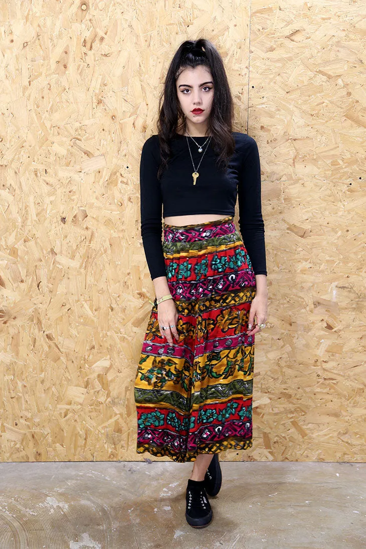 90s Abstract Printed Culotte Trouser