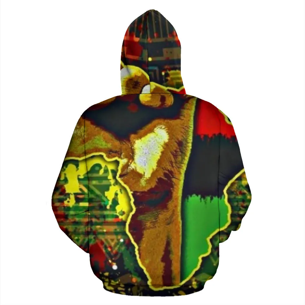 African Gold Colored Map Hoodie