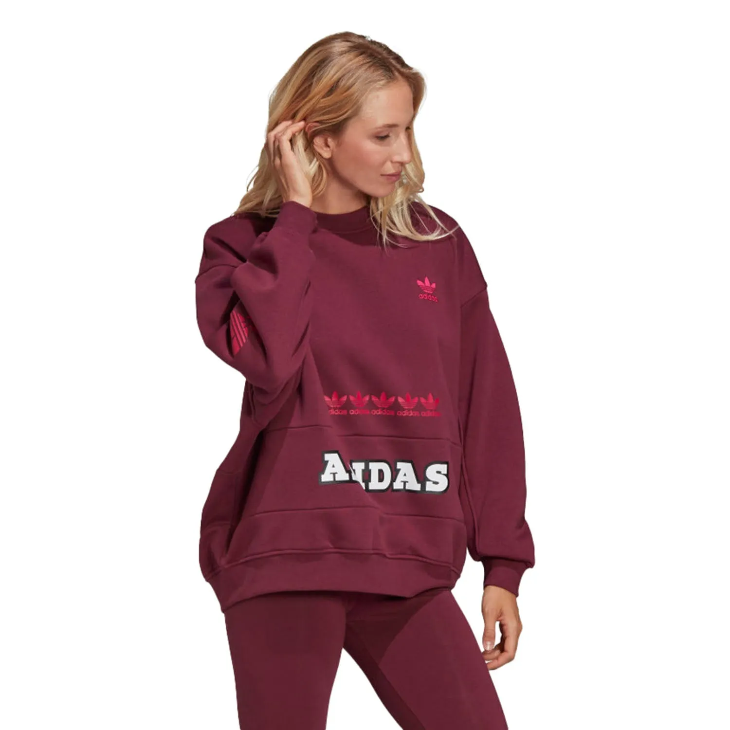 Aididas Logo Play Women's Sweatshirt Victory Crimson