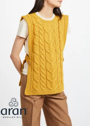 Aran Ladies Button Vest | Sunflower - Clearance