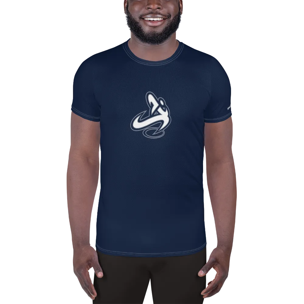 Athletic Apparatus Navy White logo White stitch Men's Athletic T-shirt