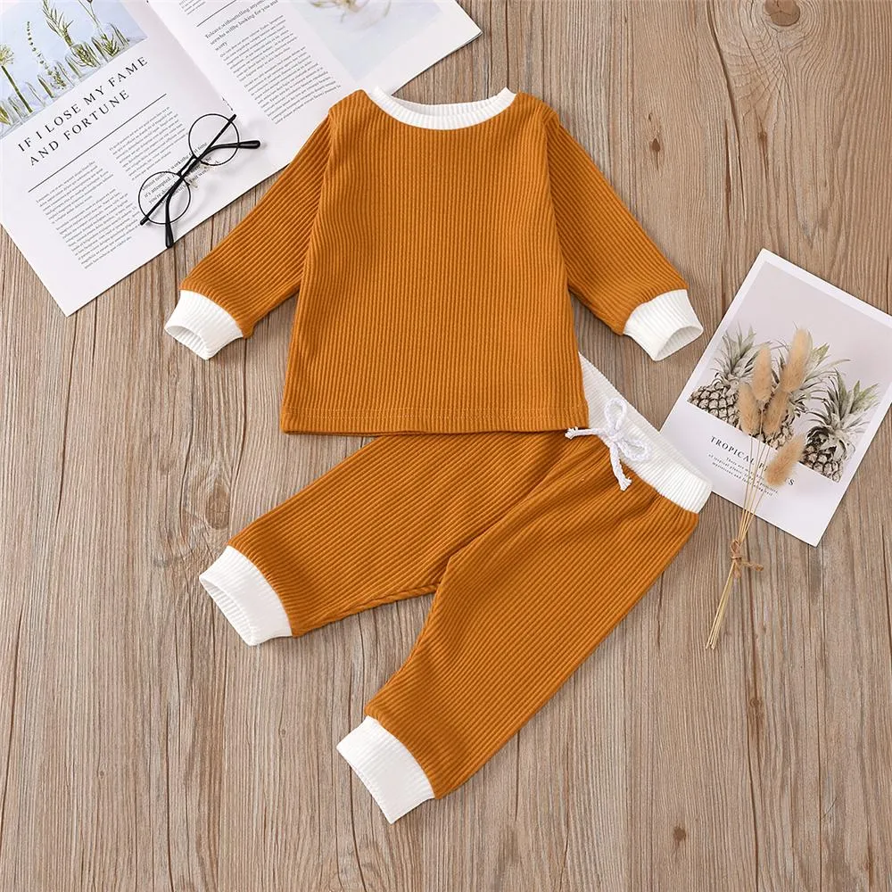 Baby Unisex Casual Long Sleeve Top & Trousers Cheap Boutique Baby Clothes