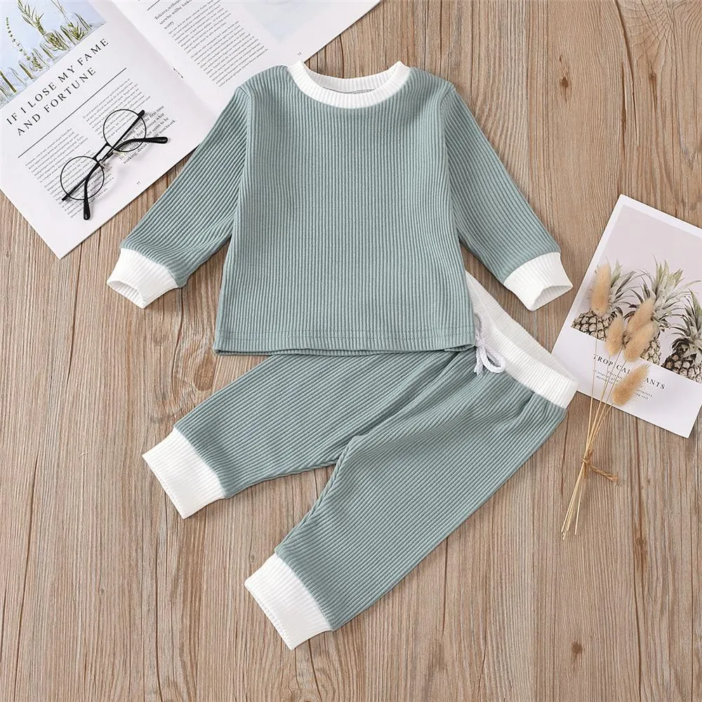 Baby Unisex Casual Long Sleeve Top & Trousers Cheap Boutique Baby Clothes