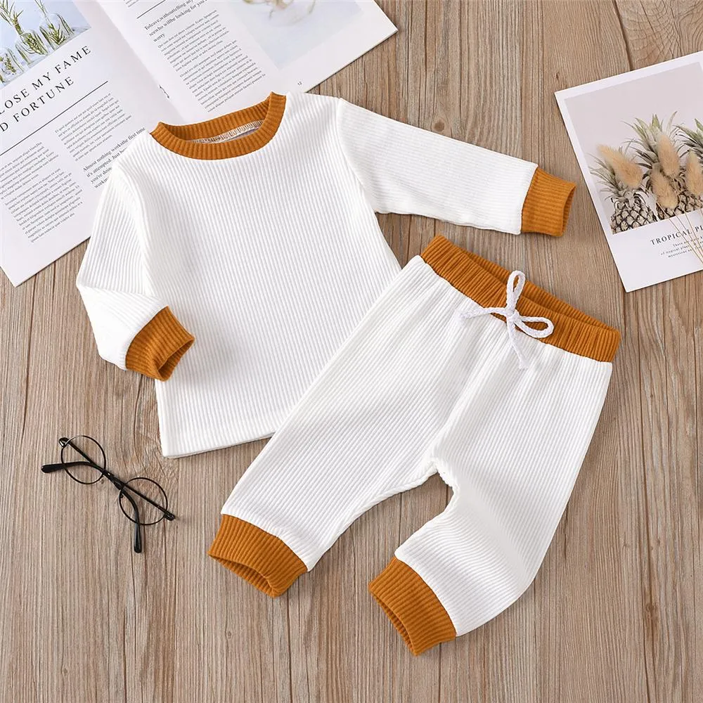 Baby Unisex Casual Long Sleeve Top & Trousers Cheap Boutique Baby Clothes