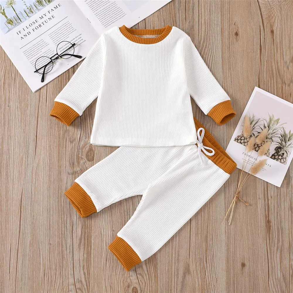 Baby Unisex Casual Long Sleeve Top & Trousers Cheap Boutique Baby Clothes