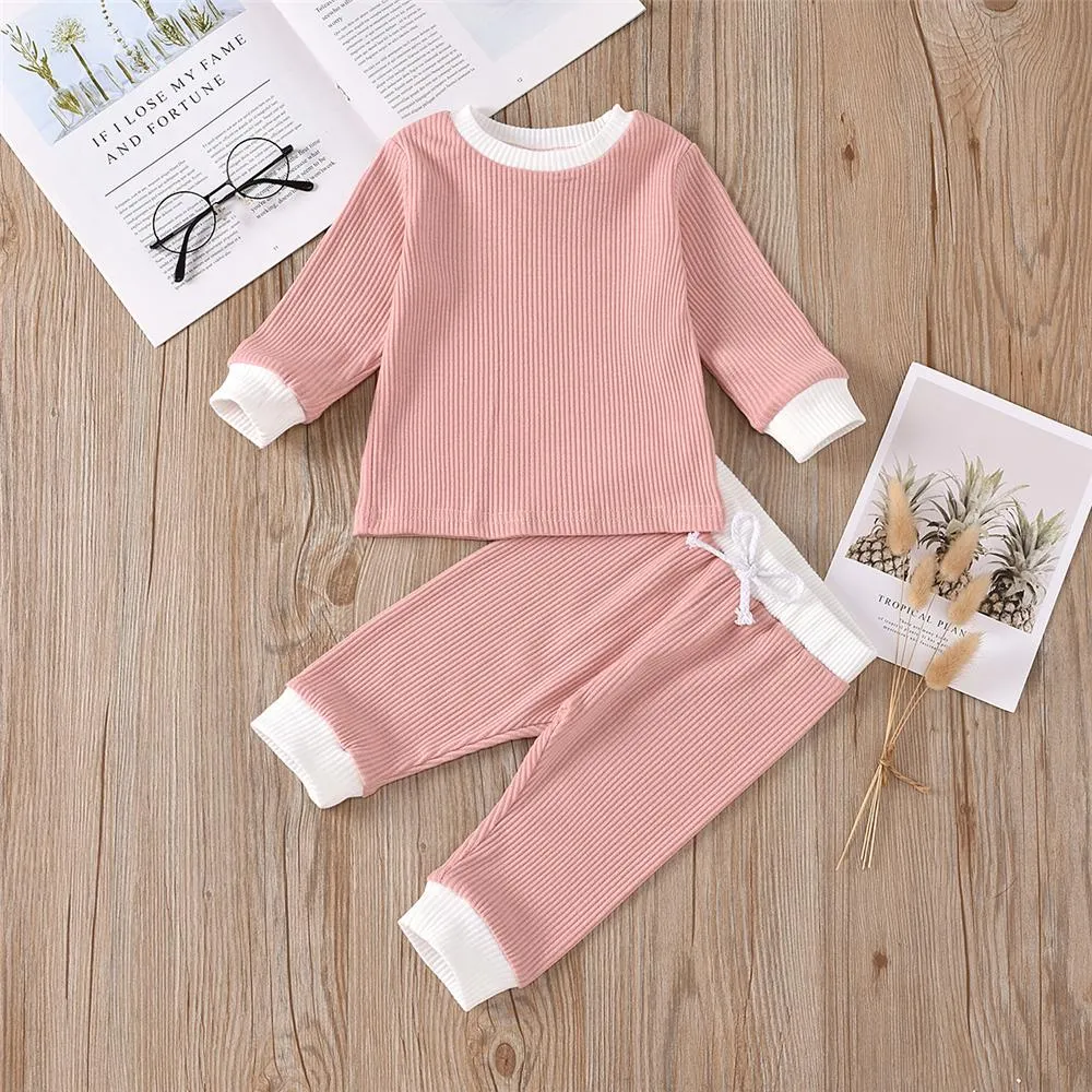 Baby Unisex Casual Long Sleeve Top & Trousers Cheap Boutique Baby Clothes