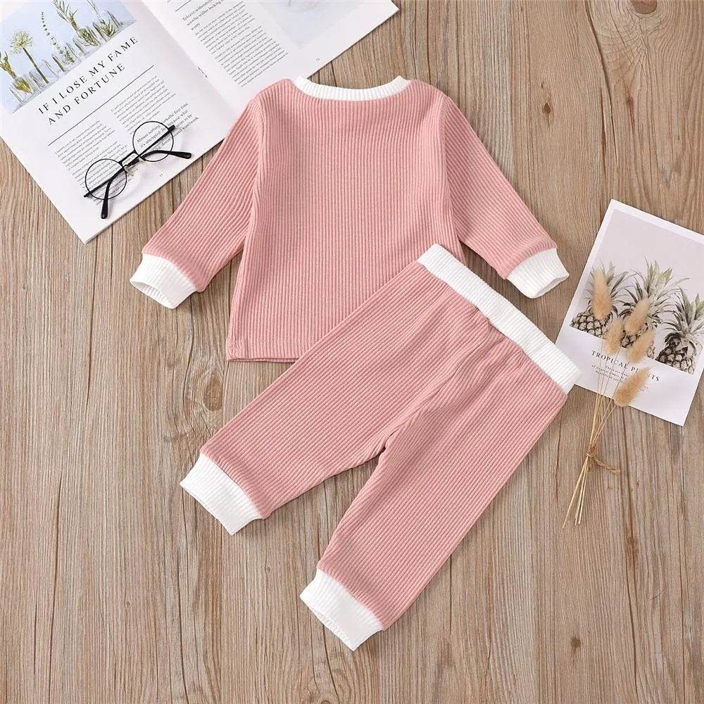 Baby Unisex Casual Long Sleeve Top & Trousers Cheap Boutique Baby Clothes
