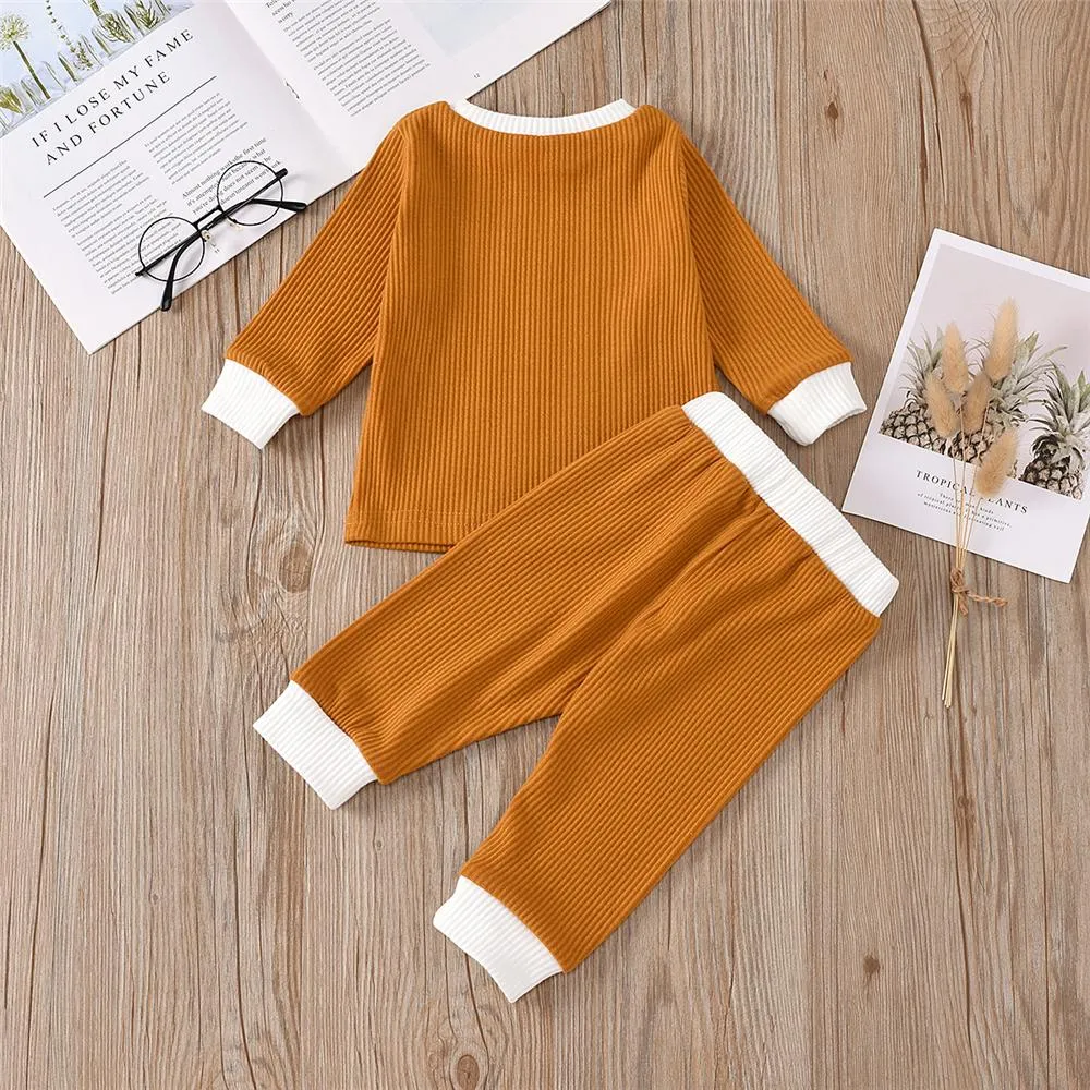 Baby Unisex Casual Long Sleeve Top & Trousers Cheap Boutique Baby Clothes