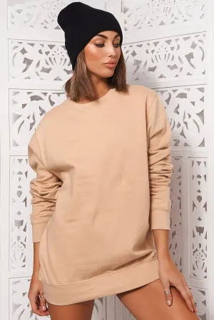 Beige Oversized Sweatshirt