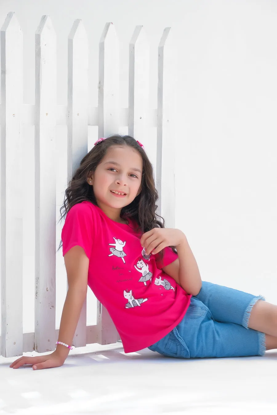 Believe in Unicorn - Half Sleeves T-shirts For Kids - Dark Pink