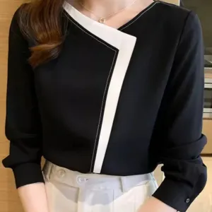Best Elegant Casual Women's Bold-Long sleeve chiffon blouse