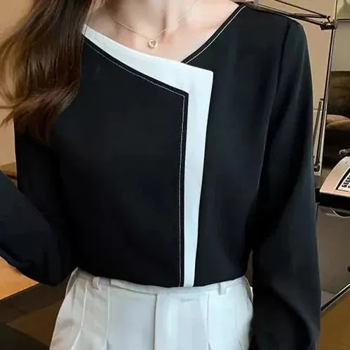 Best Elegant Casual Women's Bold-Long sleeve chiffon blouse