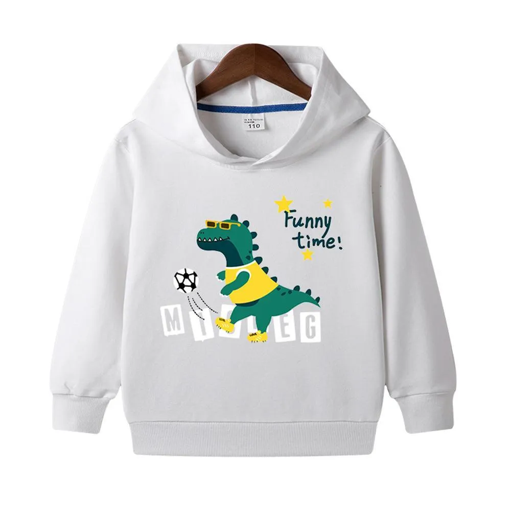 Boys Letter Dinosaur Printed Long Sleeve Hooded Jumper & Trousers
