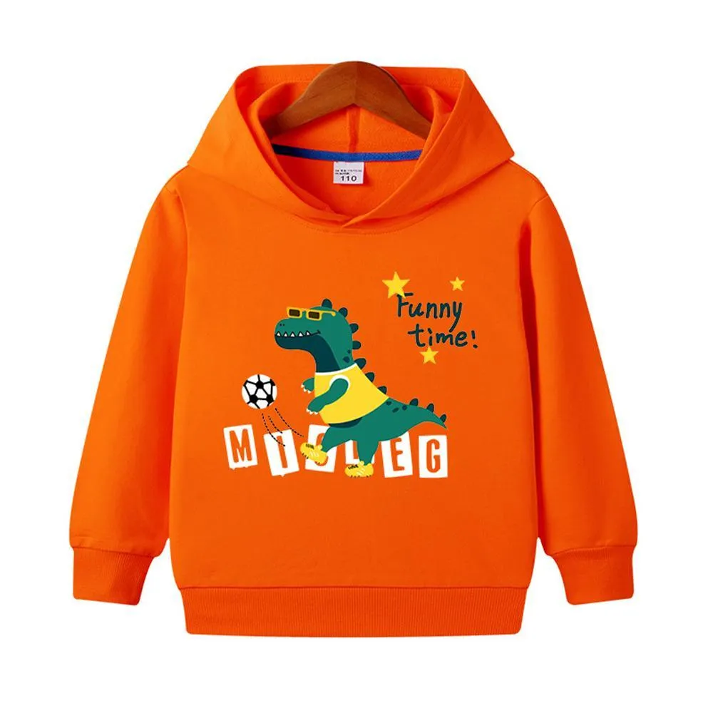 Boys Letter Dinosaur Printed Long Sleeve Hooded Jumper & Trousers