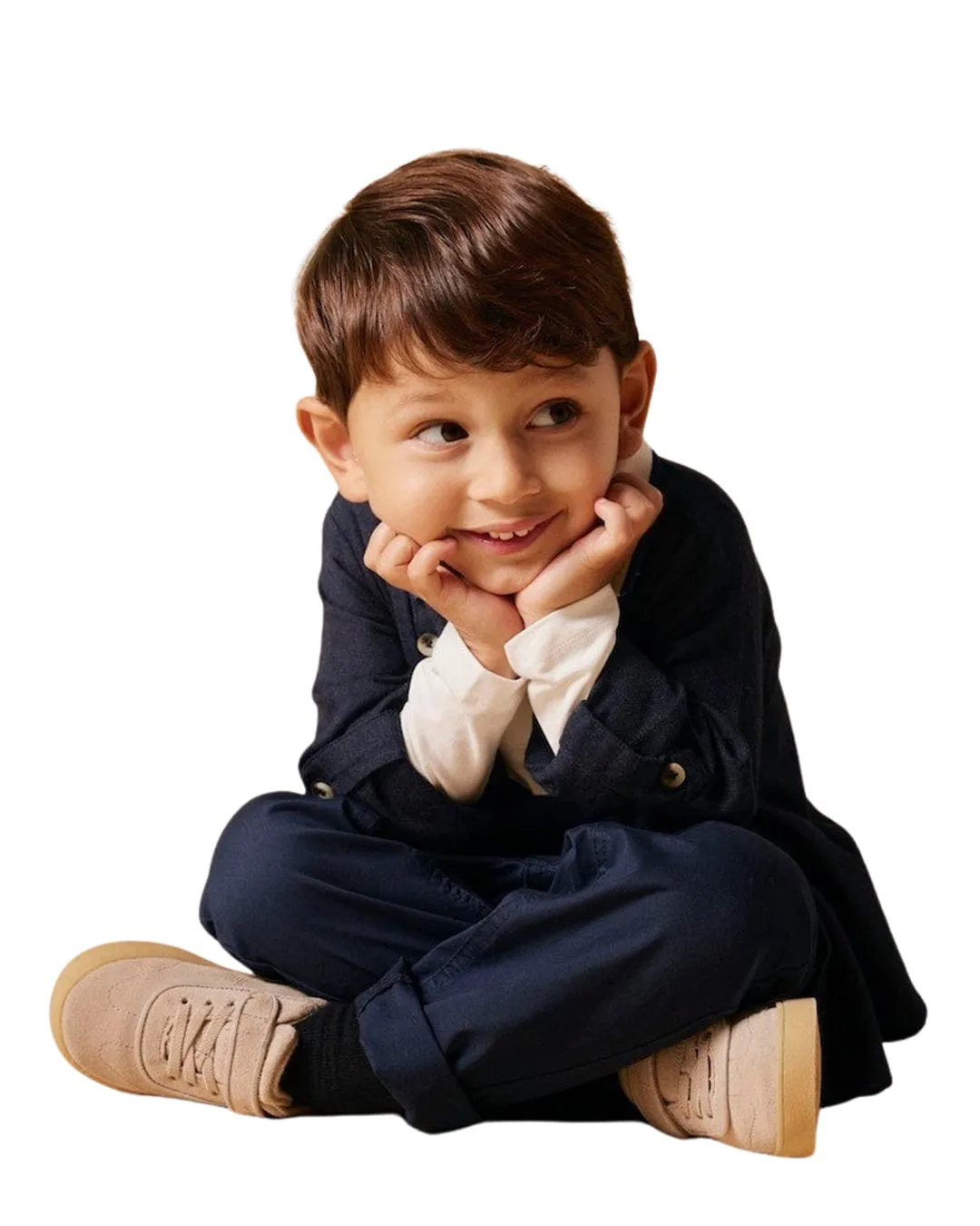 Boys Name It Ryan Navy Twill Chino Trousers