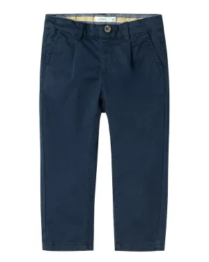 Boys Name It Ryan Navy Twill Chino Trousers