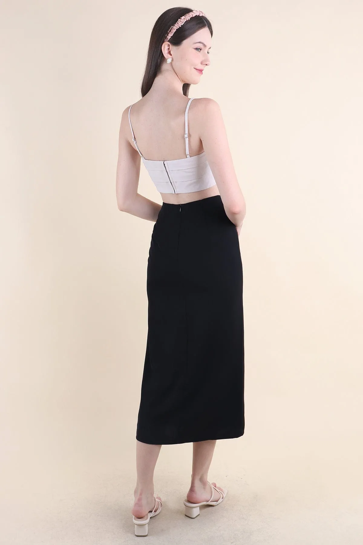 CALIA MIDI SKIRT IN BLACK