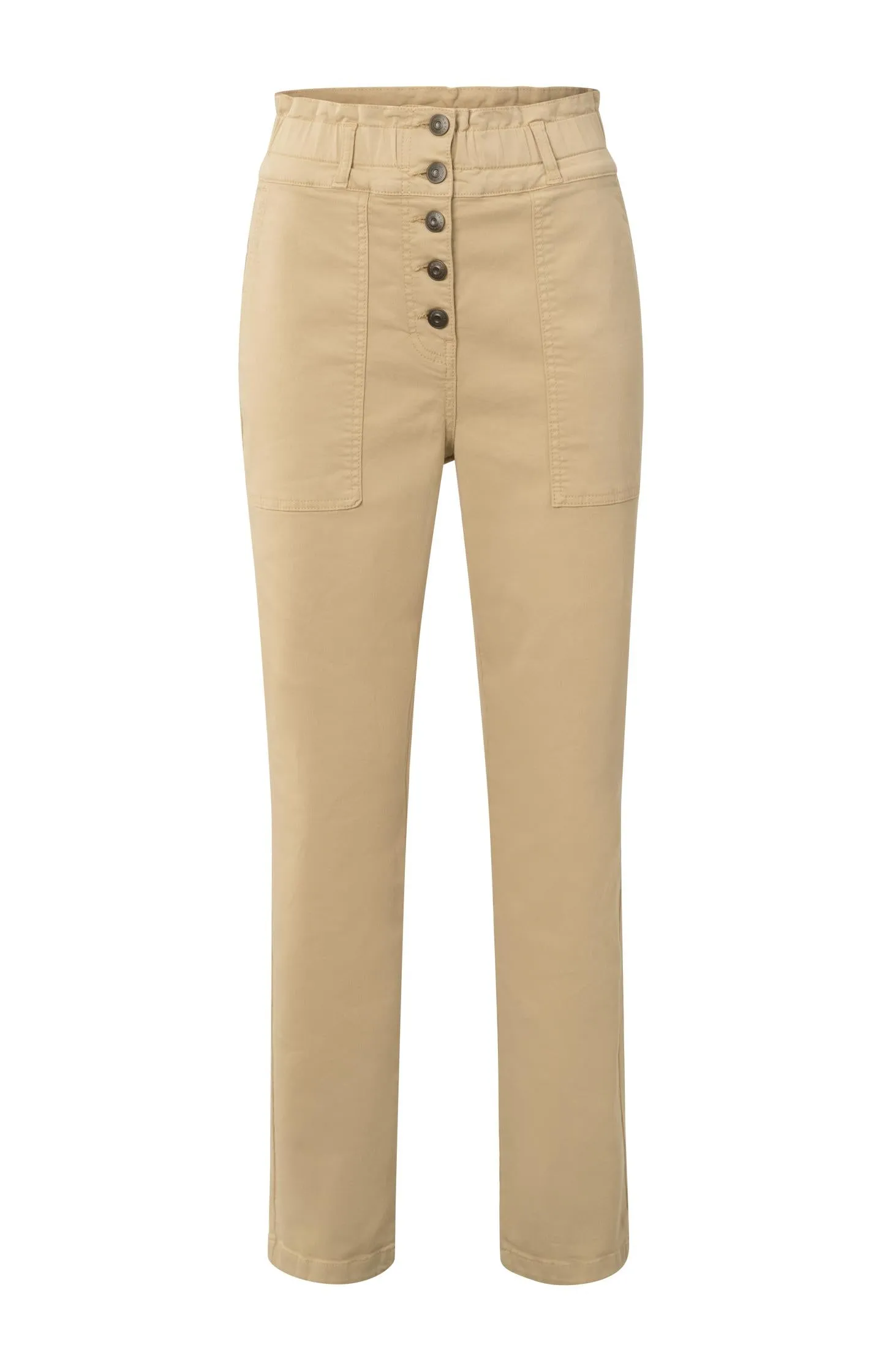 Cargo trousers with paperbag waist, pockets and buttons