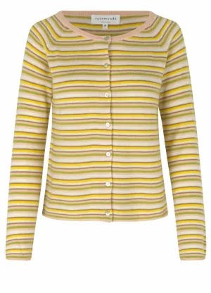Cashmere Multi Stripe Cardigan | Rose