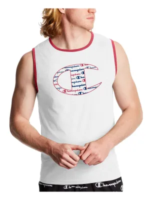 CHAMPION Mens White Crew Neck Tank Top