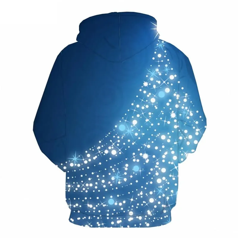 Christmas Sweatshirts men Party Hoodie Print Blue Hooded Casual Harajuku Hoody Anime