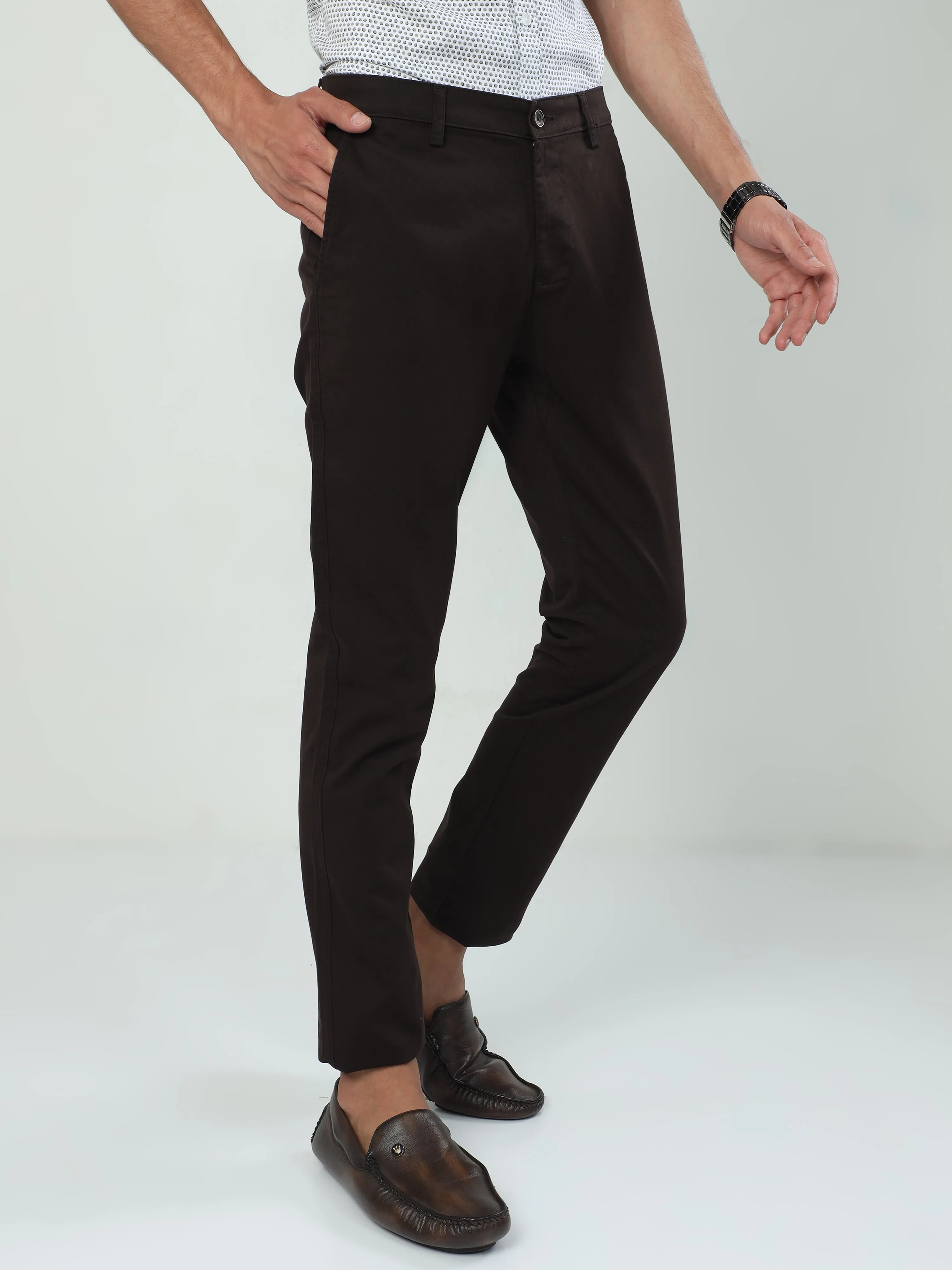 Classic Polo Men's   Moderate Fit Cotton Trousers | TO2-52 B-COF-MF-LY