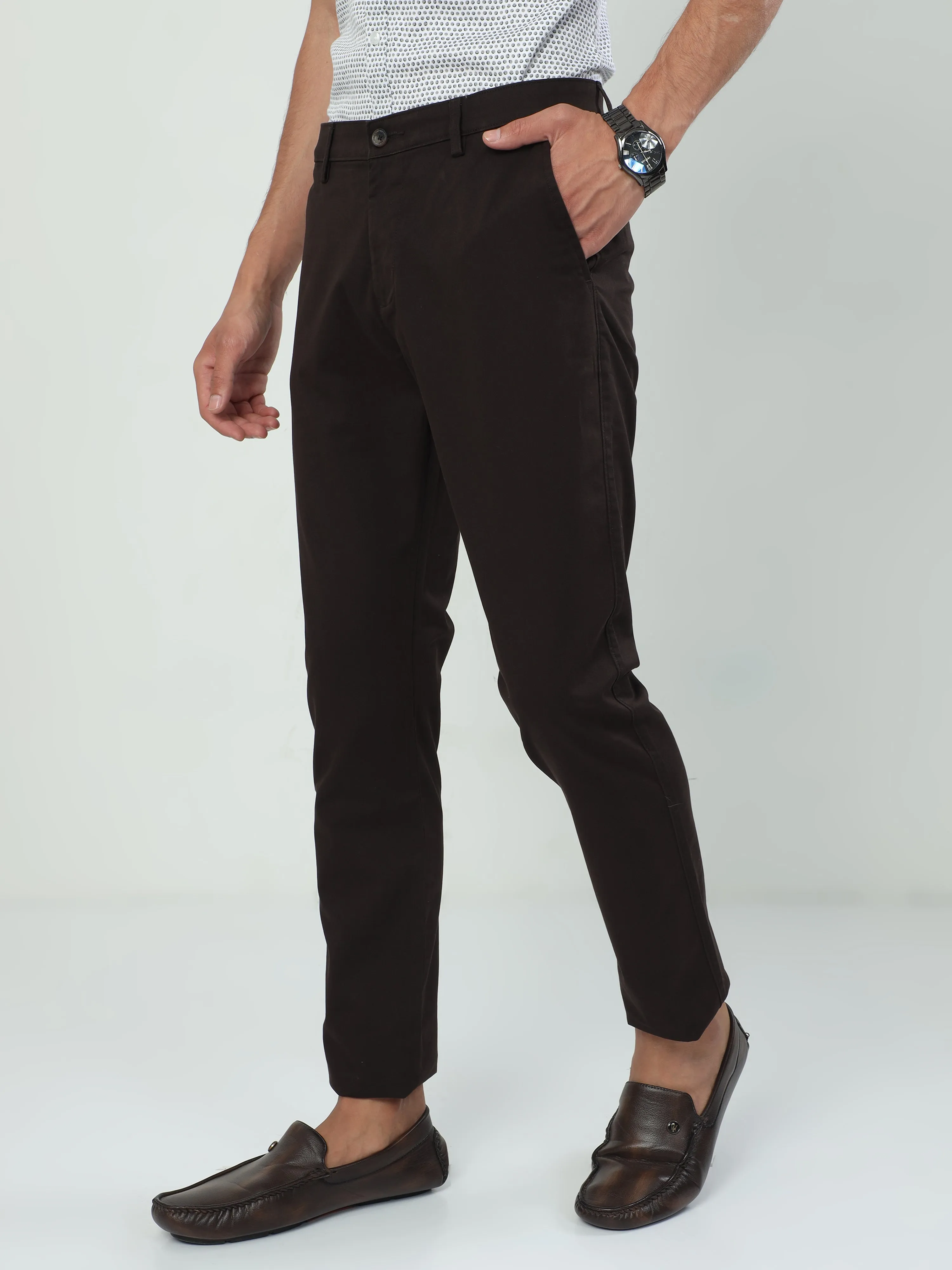 Classic Polo Men's   Moderate Fit Cotton Trousers | TO2-52 B-COF-MF-LY