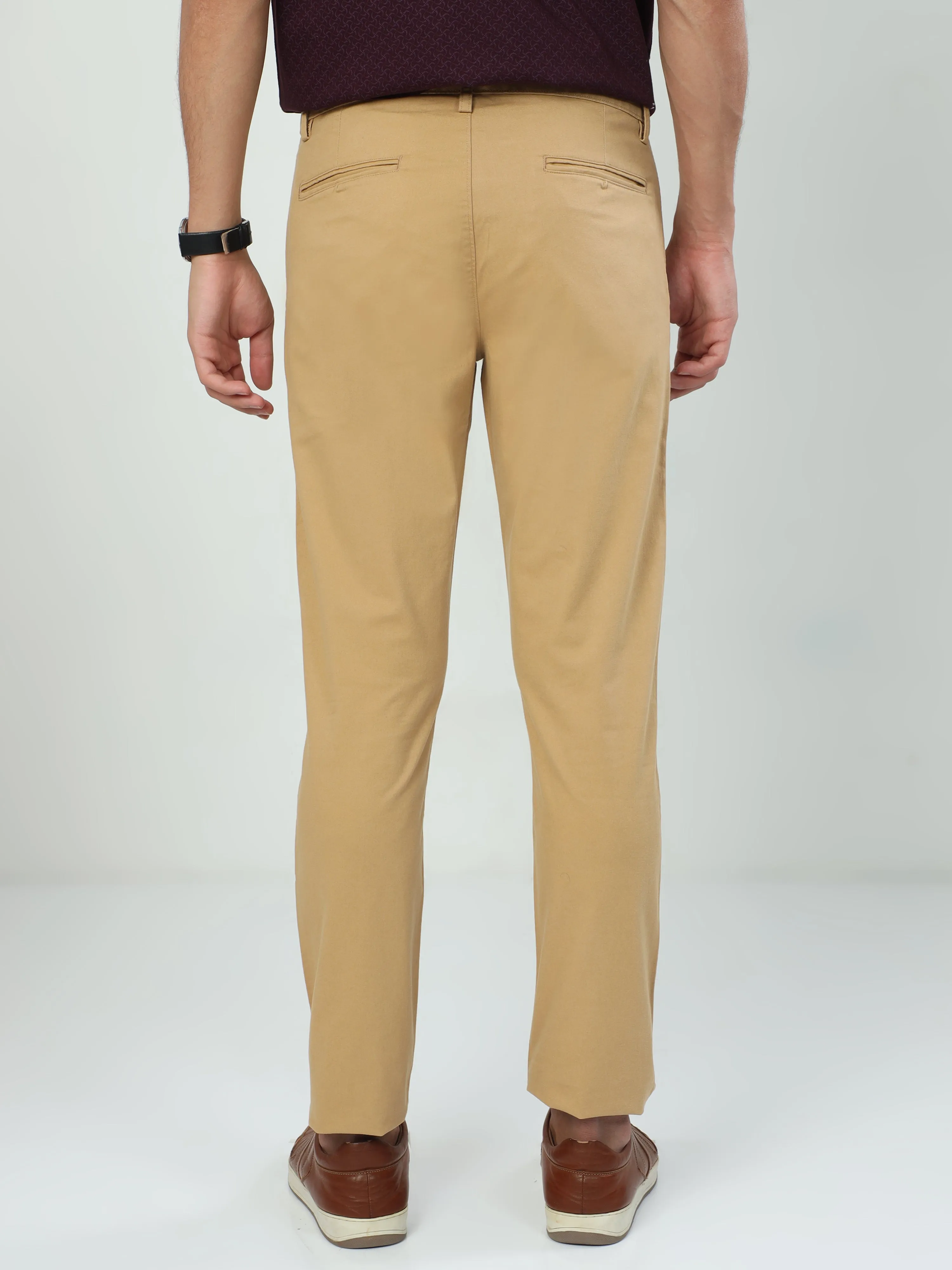 Classic Polo Men's   Moderate Fit Cotton Trousers | TO2-52 C-KHA-MF-LY