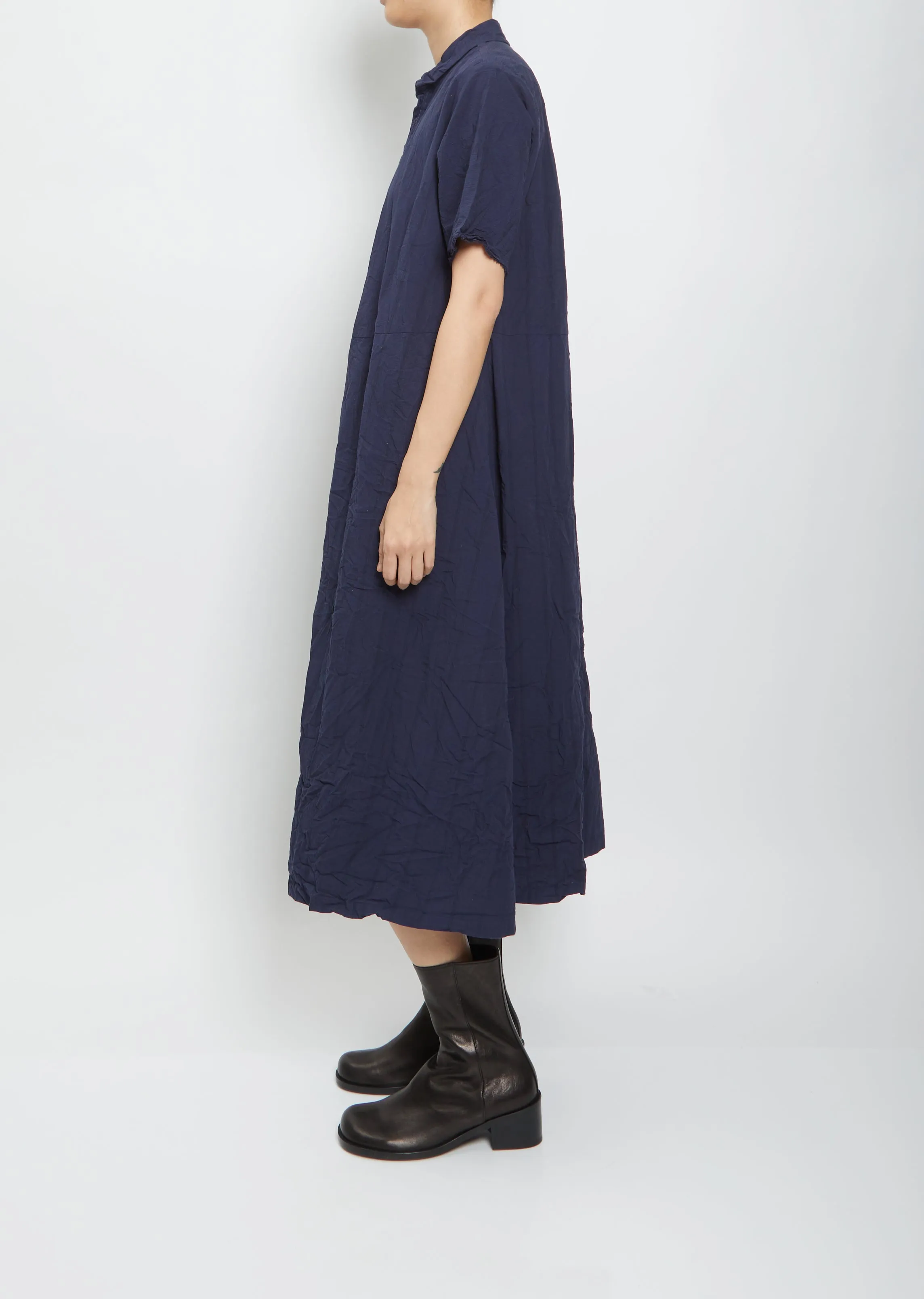Collar Shirtdress — Navy
