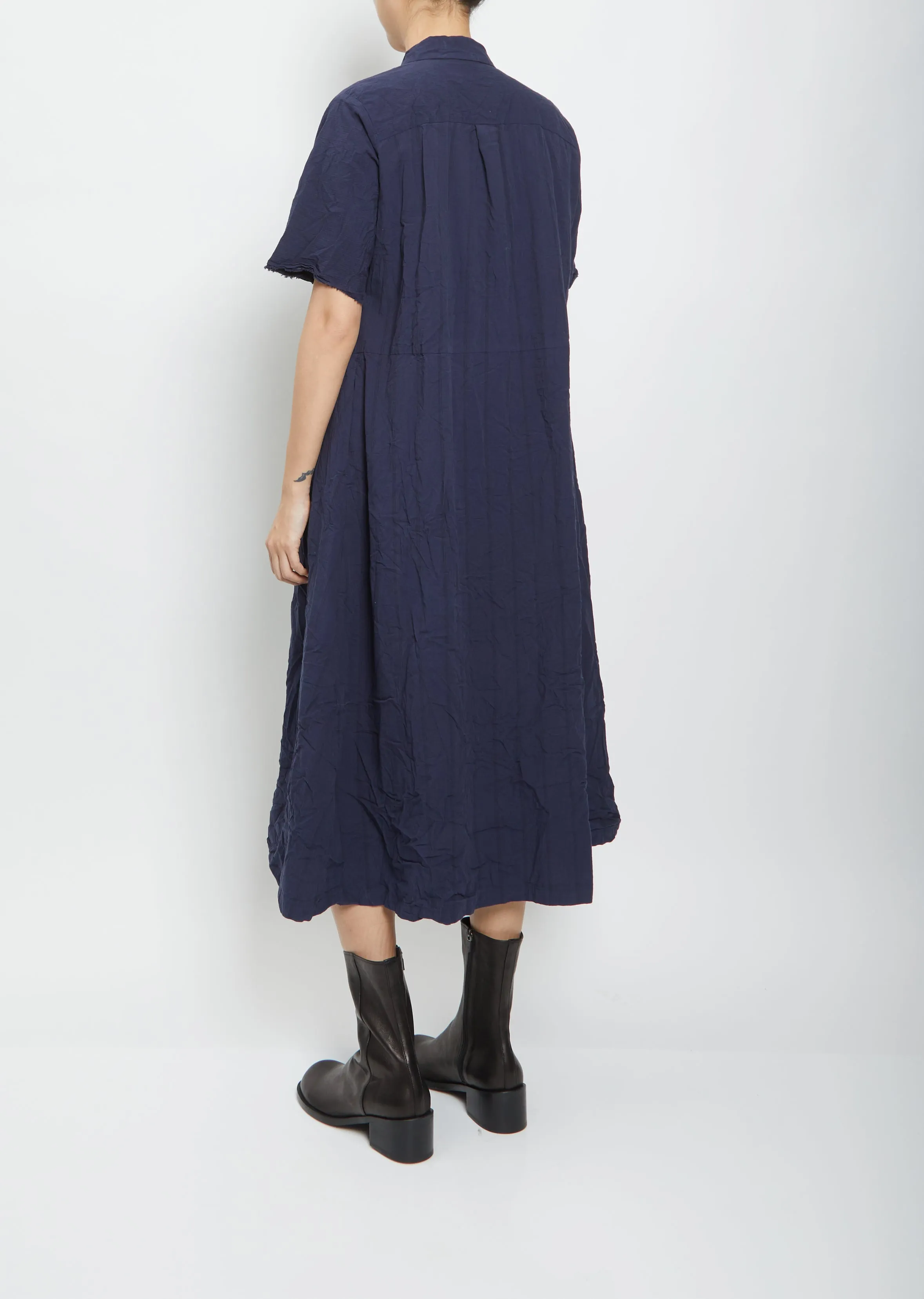 Collar Shirtdress — Navy