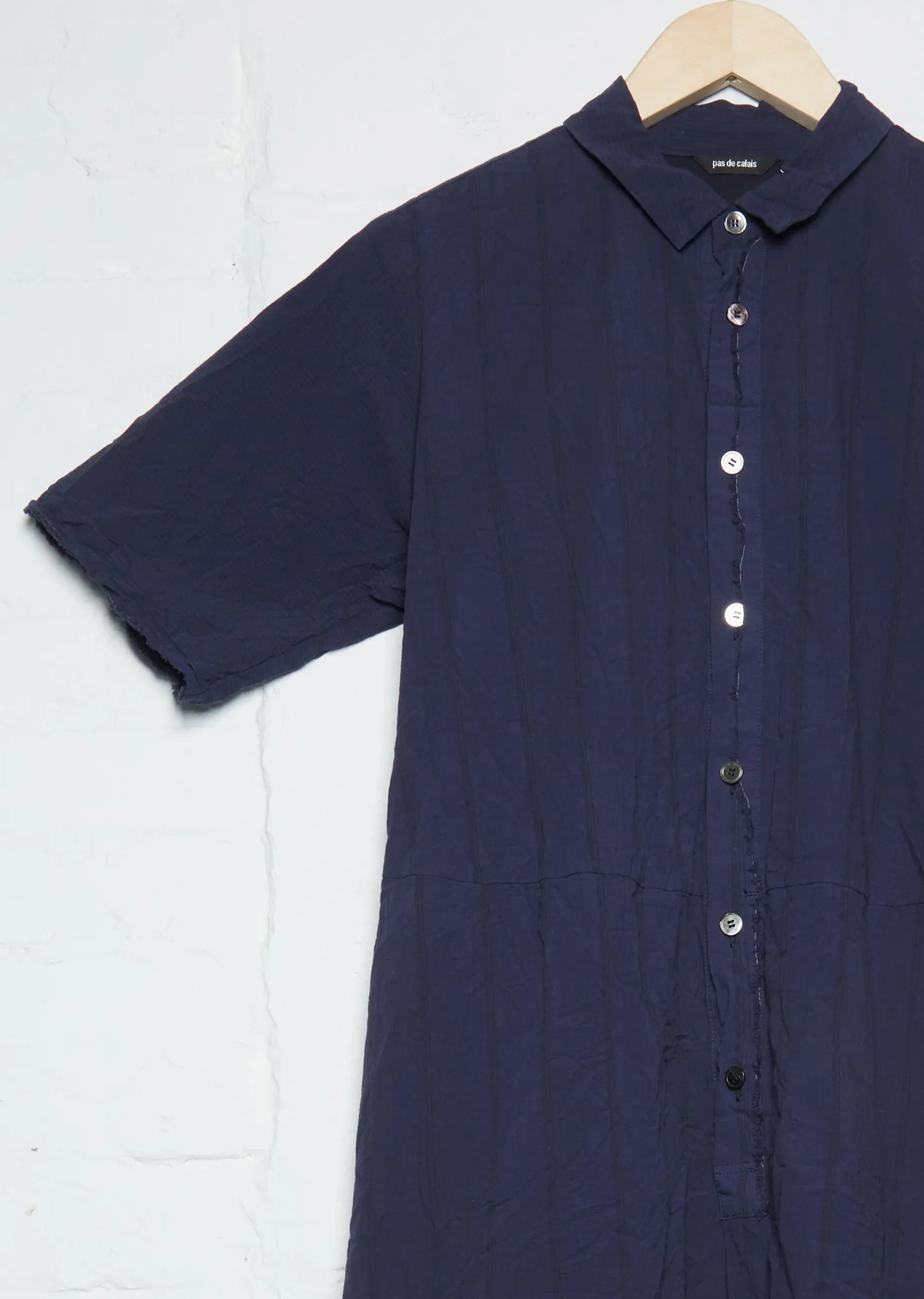 Collar Shirtdress — Navy