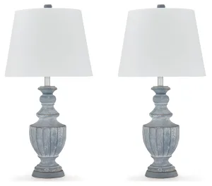 Cylerick 2-Piece Table Lamp Set in Antique Blue