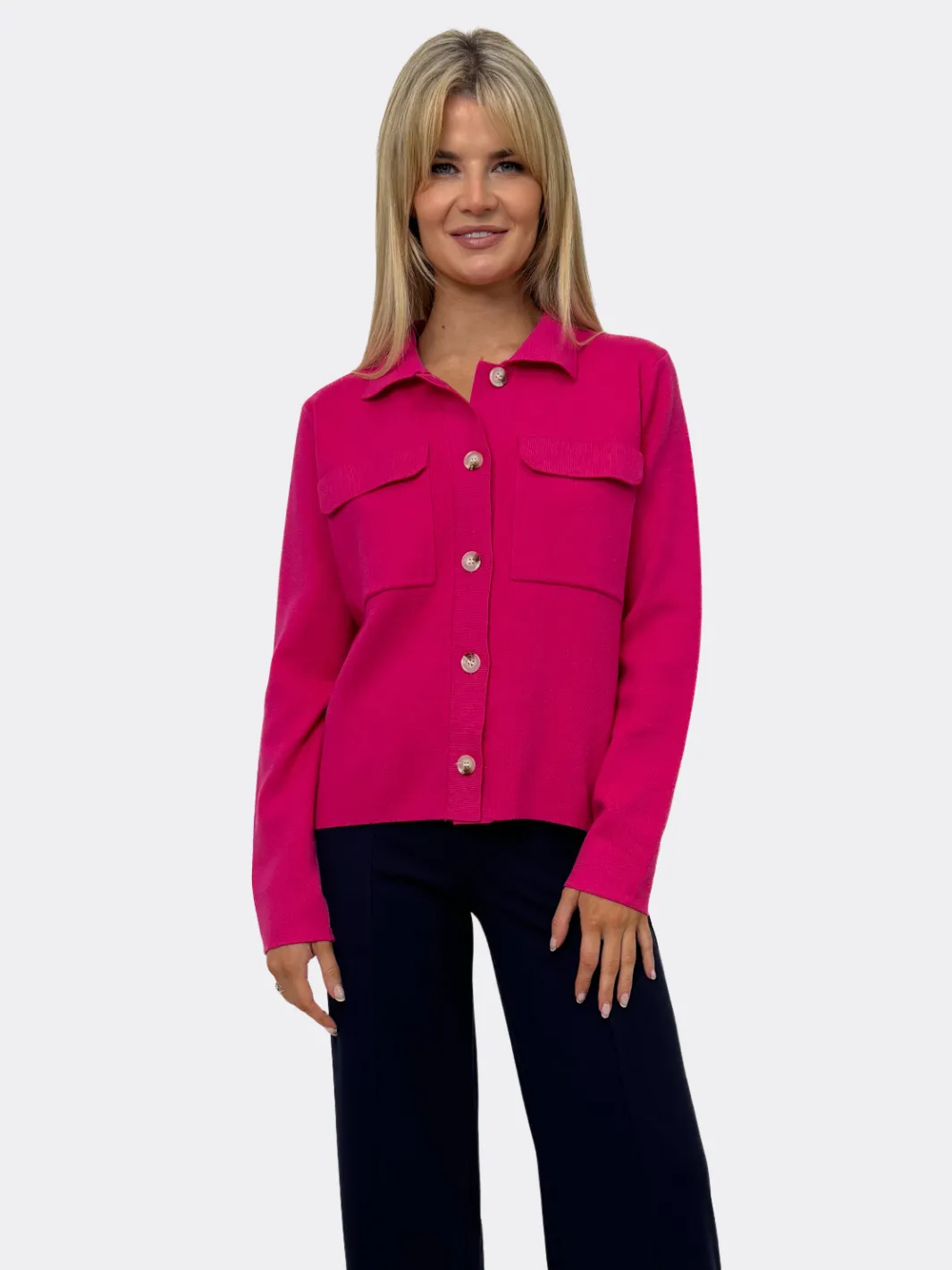Dani Knit Cardigan - Cerise Pink