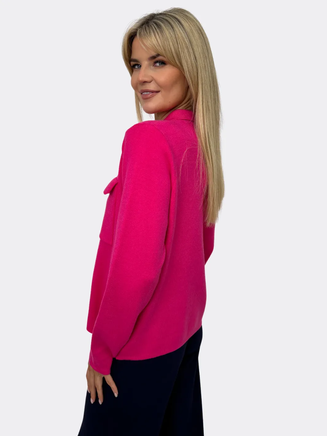 Dani Knit Cardigan - Cerise Pink