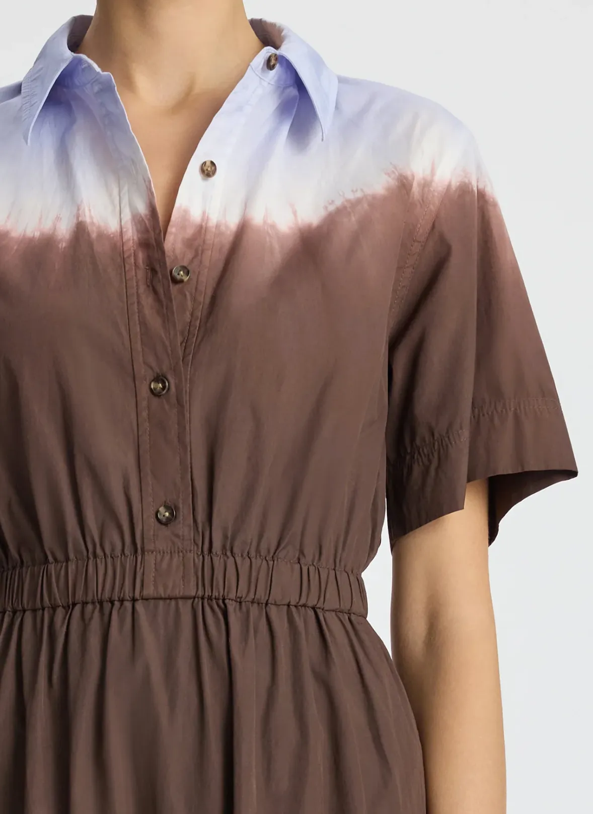Demi Dress, Fudge/Sky Blue