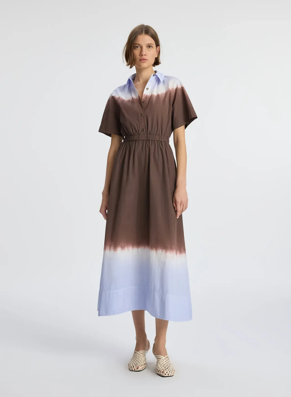 Demi Dress, Fudge/Sky Blue