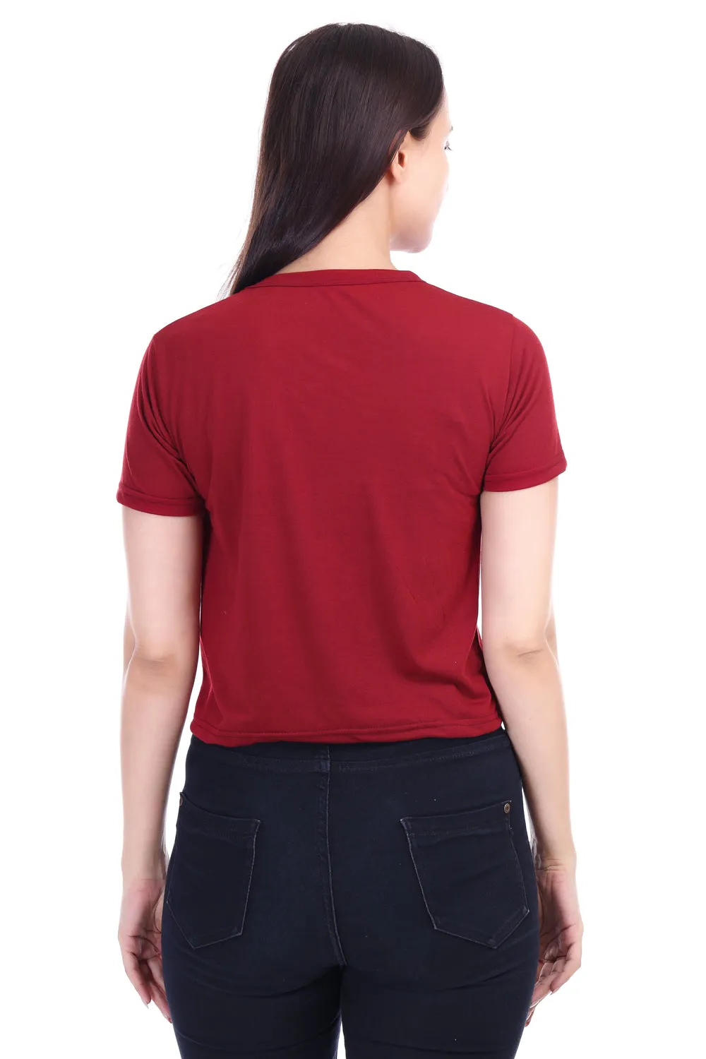DK FASHION Women's  Women Solid Round Neck Pure Cotton Tom Print T-Shirt