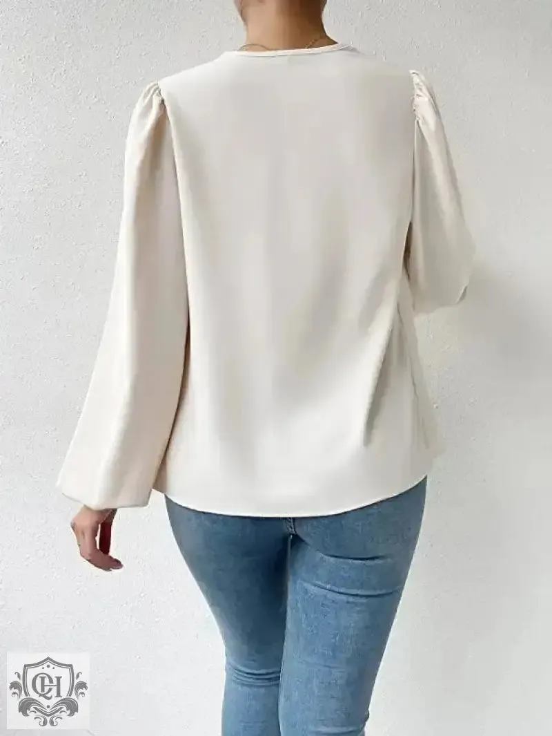 Elegant V-Neck Draped Top