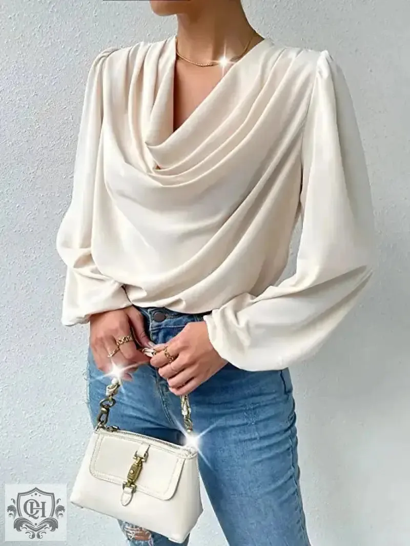 Elegant V-Neck Draped Top