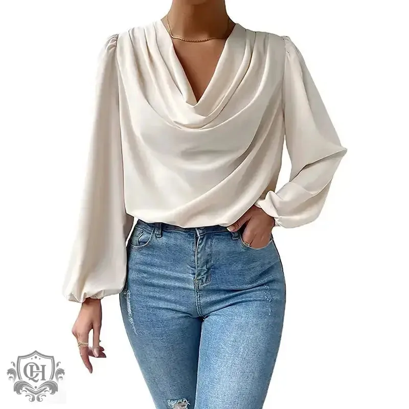 Elegant V-Neck Draped Top
