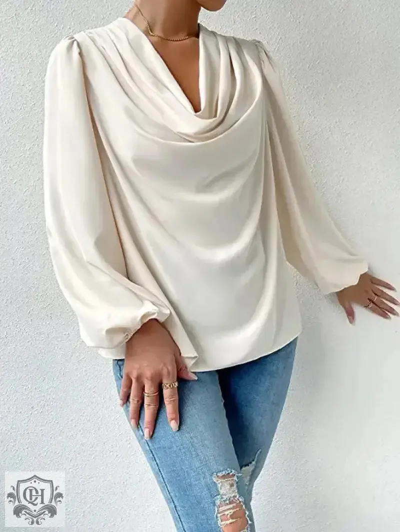 Elegant V-Neck Draped Top