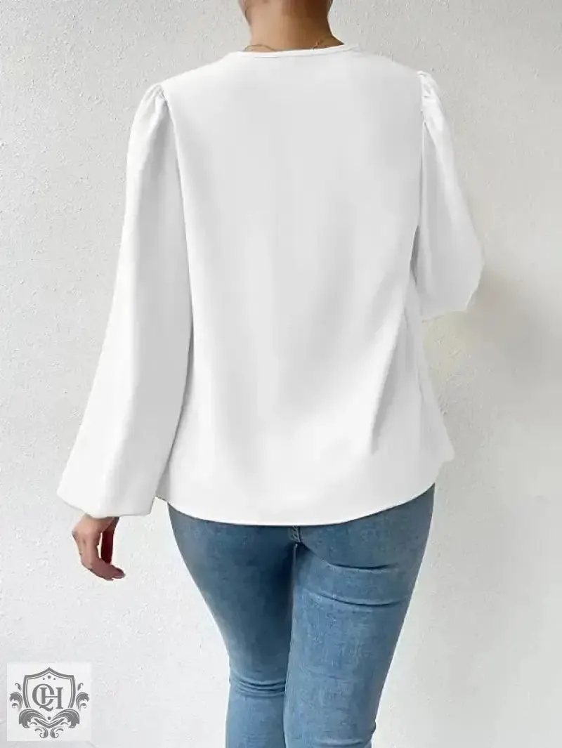 Elegant V-Neck Draped Top