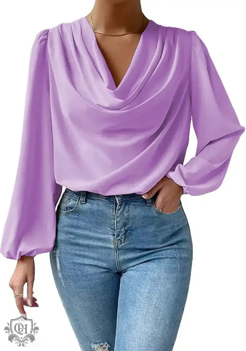 Elegant V-Neck Draped Top