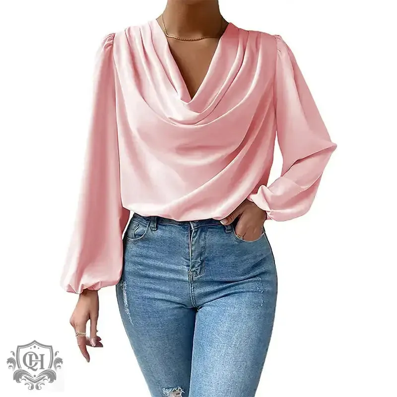 Elegant V-Neck Draped Top
