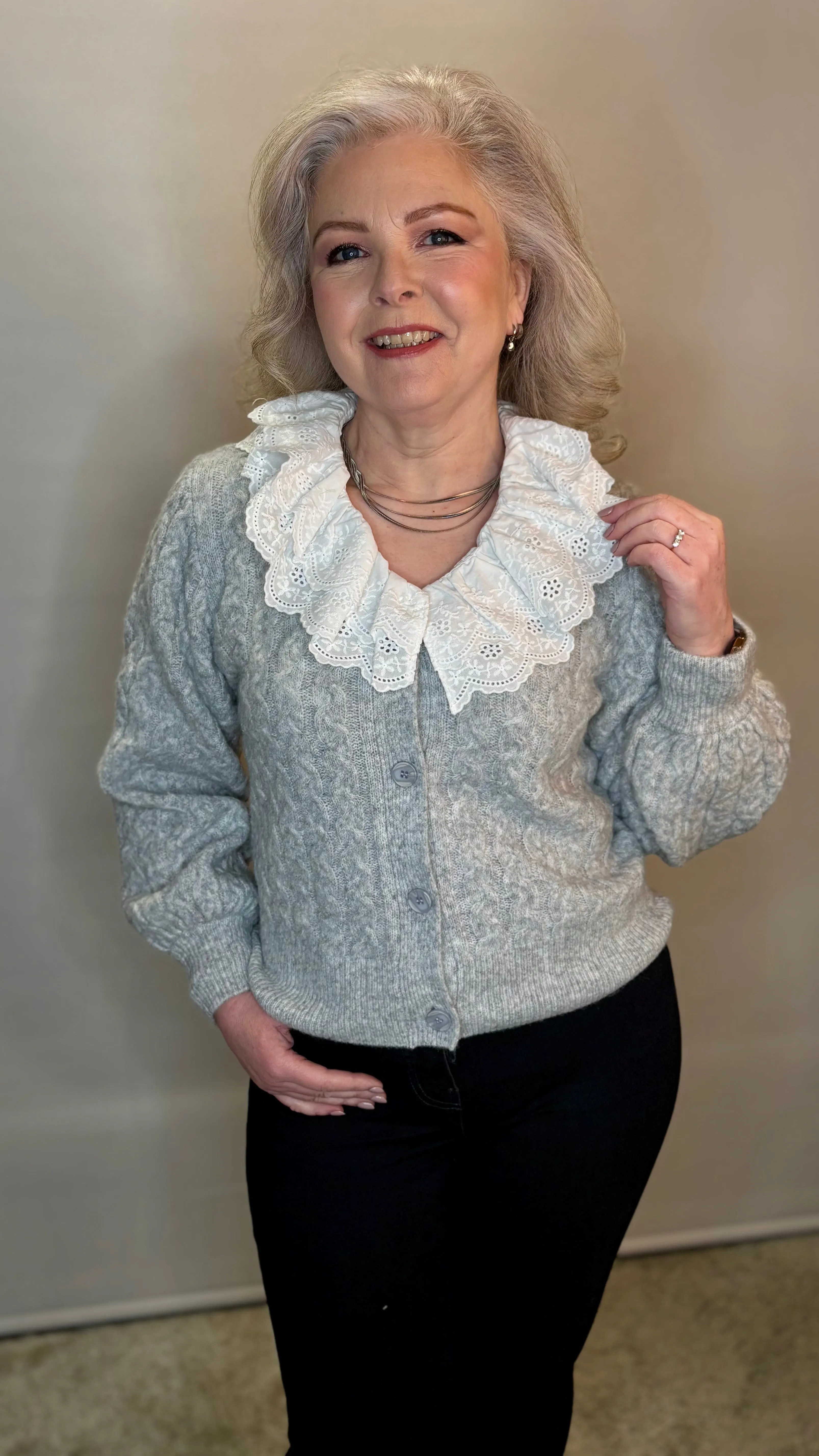 Elvira Knit Cardigan - Grey