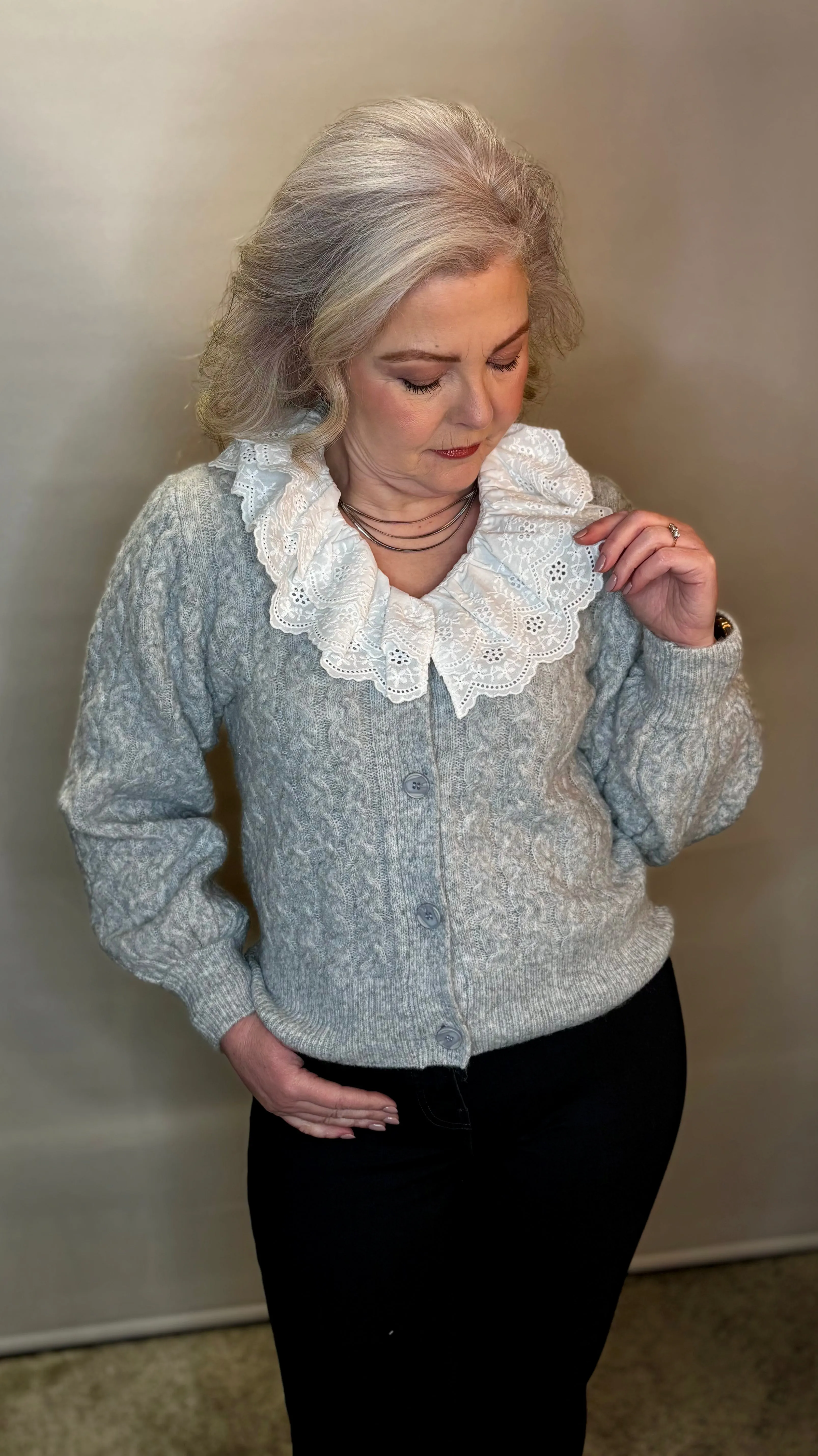 Elvira Knit Cardigan - Grey