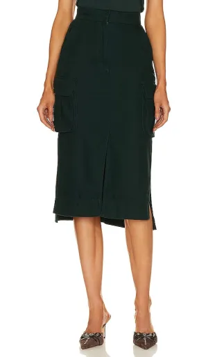 Equipment Jaden Midi Skirt in Dark Green