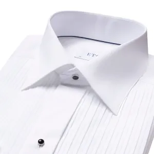 ETON - White Plissé Black Tie Dress Shirt in SLIM FIT 63157051000