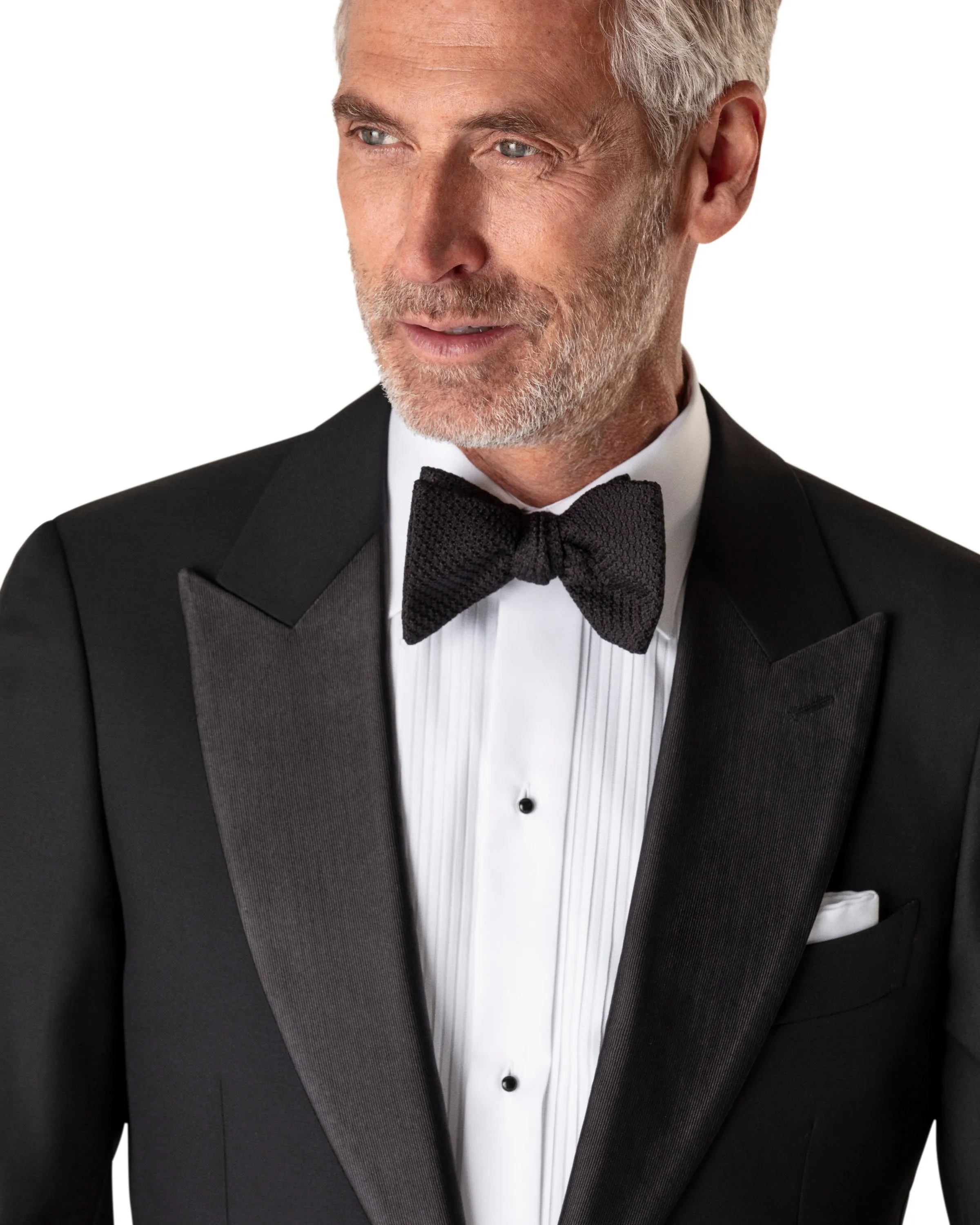 ETON - White Plissé Black Tie Dress Shirt in SLIM FIT 63157051000