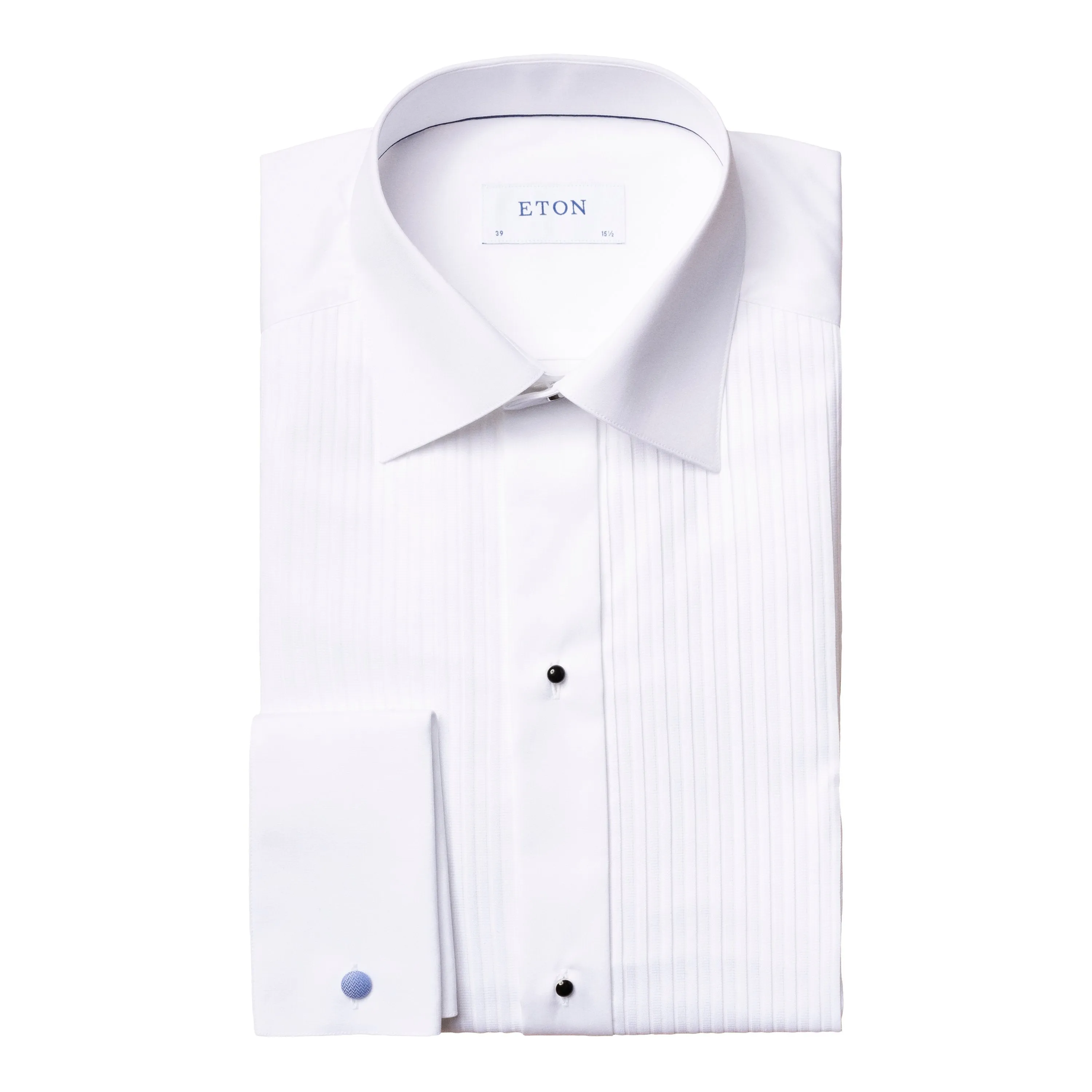 ETON - White Plissé Black Tie Dress Shirt in SLIM FIT 63157051000